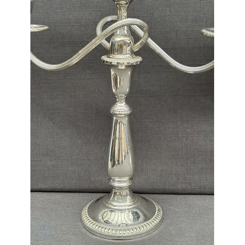 2 - Pair of Beautiful Tall Sterling Silver 3-Arm Candelabras with Intertwined Arm Design (Excellent Cond... 