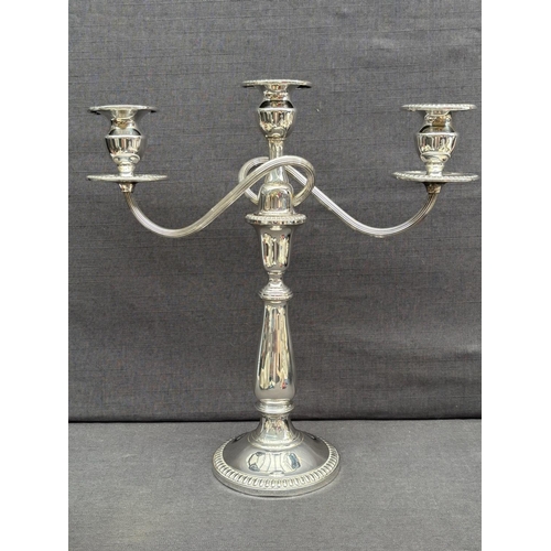 2 - Pair of Beautiful Tall Sterling Silver 3-Arm Candelabras with Intertwined Arm Design (Excellent Cond... 