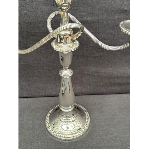2 - Pair of Beautiful Tall Sterling Silver 3-Arm Candelabras with Intertwined Arm Design (Excellent Cond... 