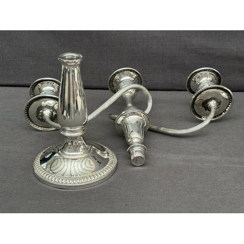 2 - Pair of Beautiful Tall Sterling Silver 3-Arm Candelabras with Intertwined Arm Design (Excellent Cond... 