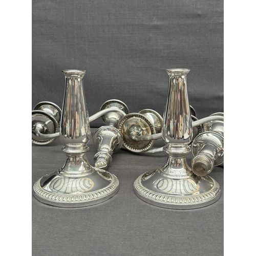 2 - Pair of Beautiful Tall Sterling Silver 3-Arm Candelabras with Intertwined Arm Design (Excellent Cond... 