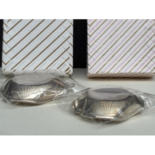 6 - Pair of Vintage Silver 830 Ring/Trinket Dishes with a Shaped Like a Pear and a Leaf on its Stem  (37... 