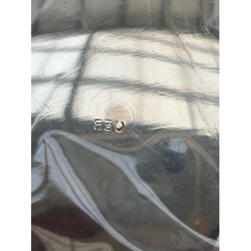 7 - Small Modern  Silver 830 Bowl with Tripod Feet and a Rope-Like Textured Rim( Unused) Can Be Used as ... 