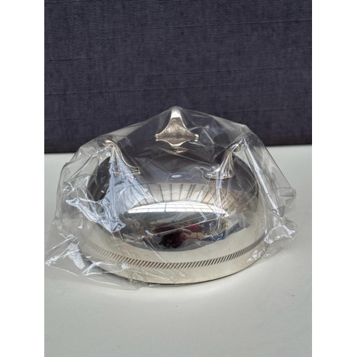 7 - Small Modern  Silver 830 Bowl with Tripod Feet and a Rope-Like Textured Rim( Unused) Can Be Used as ... 