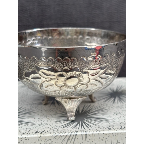 8 - Small Vintage Cypriot Handmade Silver 830 Engraved Bowl (49gr -7cm Diameter)