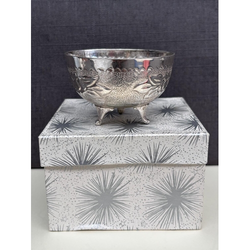 8 - Small Vintage Cypriot Handmade Silver 830 Engraved Bowl (49gr -7cm Diameter)