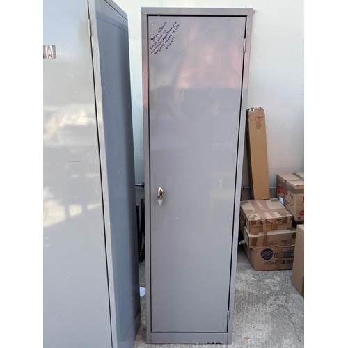 15A - Metal Storage Cabinet in Light Gray Finish with a Single Door and Lockable Handle (50 W. x 55 d. x 1... 