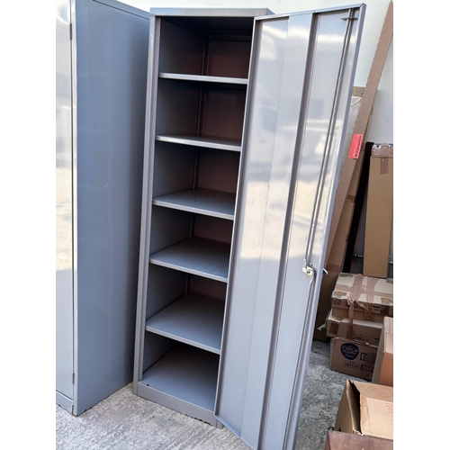15A - Metal Storage Cabinet in Light Gray Finish with a Single Door and Lockable Handle (50 W. x 55 d. x 1... 