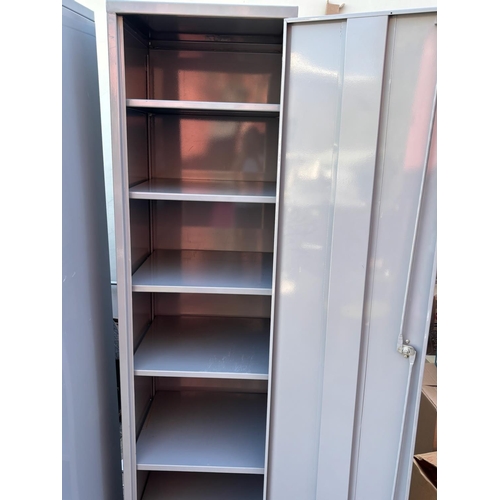 15A - Metal Storage Cabinet in Light Gray Finish with a Single Door and Lockable Handle (50 W. x 55 d. x 1... 