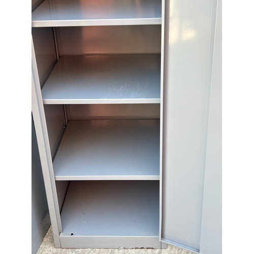 15A - Metal Storage Cabinet in Light Gray Finish with a Single Door and Lockable Handle (50 W. x 55 d. x 1... 