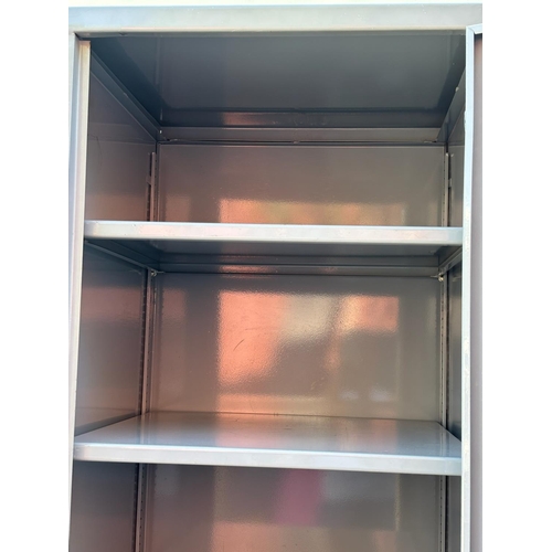 15A - Metal Storage Cabinet in Light Gray Finish with a Single Door and Lockable Handle (50 W. x 55 d. x 1... 