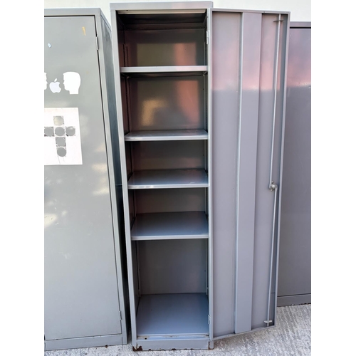 15B - Metal Storage Cabinet in Light Gray Finish with a Single Door and Lockable Handle (50 W. x 55 d. x 1... 