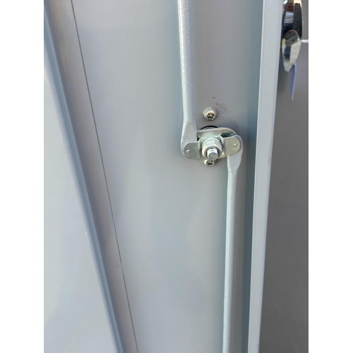 15B - Metal Storage Cabinet in Light Gray Finish with a Single Door and Lockable Handle (50 W. x 55 d. x 1... 