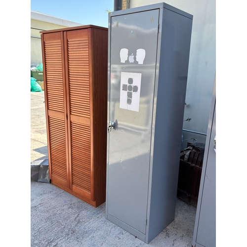 15C - Metal Storage Cabinet in Light Gray Finish with a Single Door and Lockable Handle (50 W. x 55 d. x 1... 