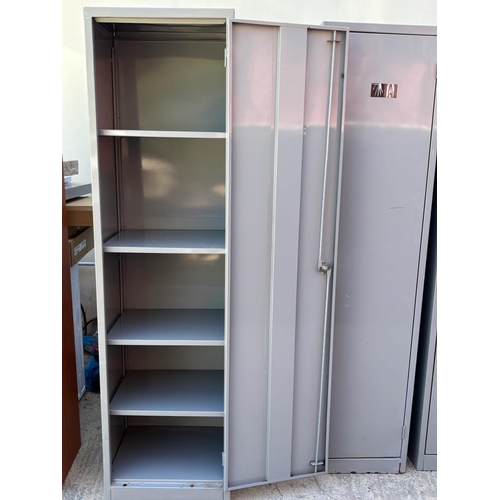 15C - Metal Storage Cabinet in Light Gray Finish with a Single Door and Lockable Handle (50 W. x 55 d. x 1... 
