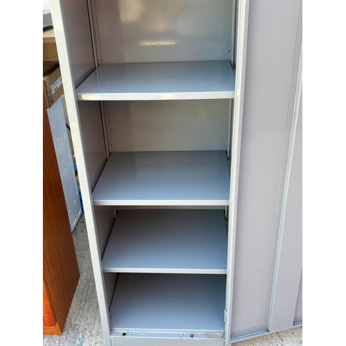 15C - Metal Storage Cabinet in Light Gray Finish with a Single Door and Lockable Handle (50 W. x 55 d. x 1... 