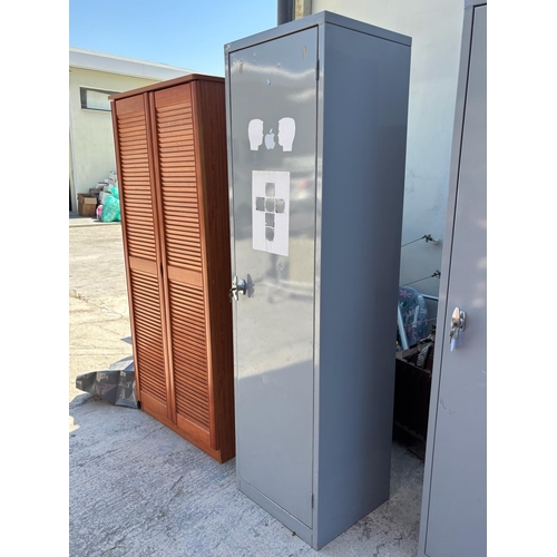 15C - Metal Storage Cabinet in Light Gray Finish with a Single Door and Lockable Handle (50 W. x 55 d. x 1... 