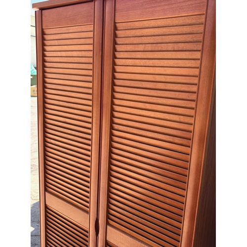 15D - Wooden Slatted-Door Shoe Storage Cabinet in Light Cherry Finish (Appr. 80 W. x 38 D. x 177cm H.)