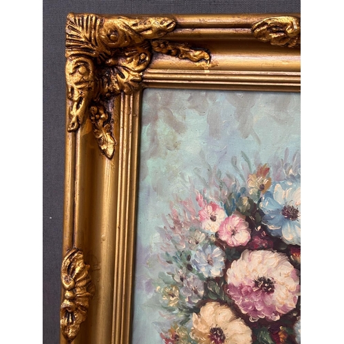 20A - Vintage Impressionist Style Original Oil on Canvas Floral Still Life Painting, Signed 'M. Bsiony' in... 