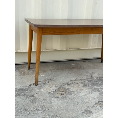 Retro Wooden Coffee Table with Slender, Tapered Legs and Formica Top ...