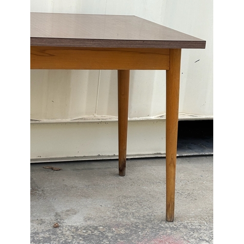 Retro Wooden Coffee Table with Slender, Tapered Legs and Formica Top ...