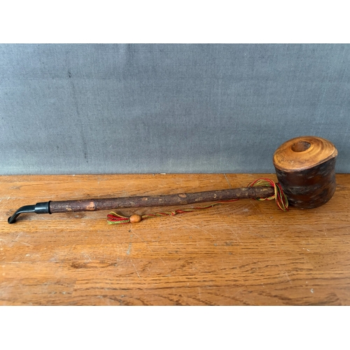 Large Antique Decorative Wooden Smoking Pipe (37cm L.)