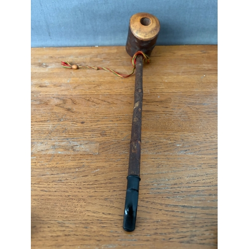 Large Antique Decorative Wooden Smoking Pipe (37cm L.)