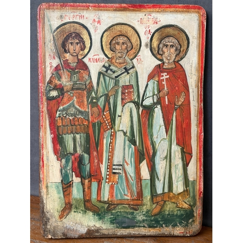 Antique 19th-Century Easter Orthodox Tempera-Painted Wooden Panel Icon ...