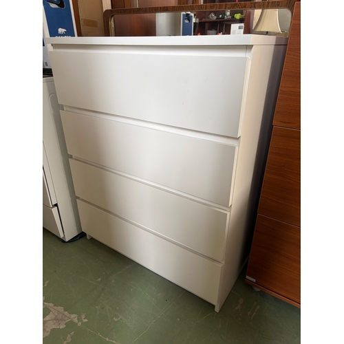 Ikea 'Malm' White Chest of 4 Drawers (Slightly Damaged - 80 W. x 48 D ...