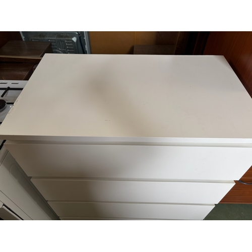 Ikea 'Malm' White Chest of 4 Drawers (Slightly Damaged - 80 W. x 48 D ...