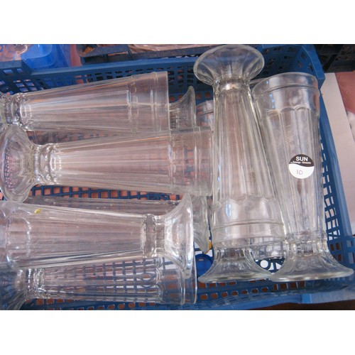 11 - 10 Long Dessert Glasses of a 'Knickerbocker Glory' Type