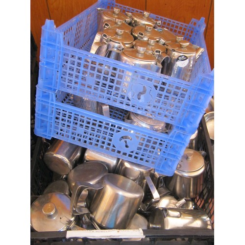 15 - 3 Trays of Stainless Steel Tea and Coffee Pots