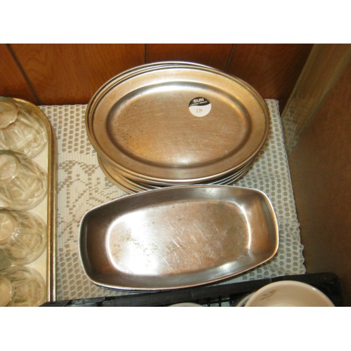 18 - A Stack of Assorted Stainless Steel Serving Dishes