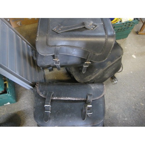 11 - x2 motorbike panniers and x2 bike stands