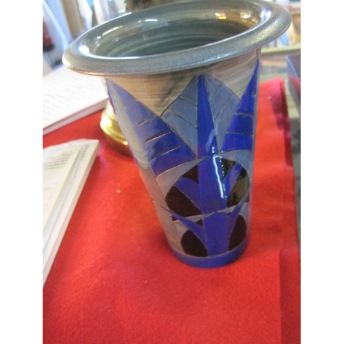 49 - Sally Tuffin conical  hand-thrown 'Trial' vase 17cm