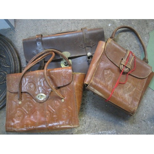 52 - 3 vintage leather bags