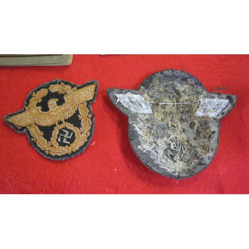 153 - A Pair of Nazi ID Documents and a Pair of Nazi Ordnungspolizei Cloth Badges