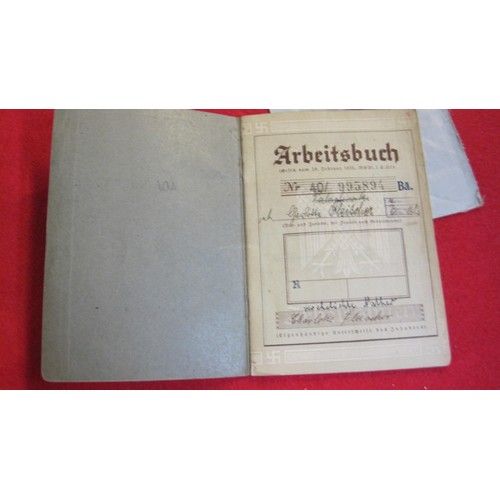 153 - A Pair of Nazi ID Documents and a Pair of Nazi Ordnungspolizei Cloth Badges