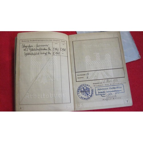 153 - A Pair of Nazi ID Documents and a Pair of Nazi Ordnungspolizei Cloth Badges