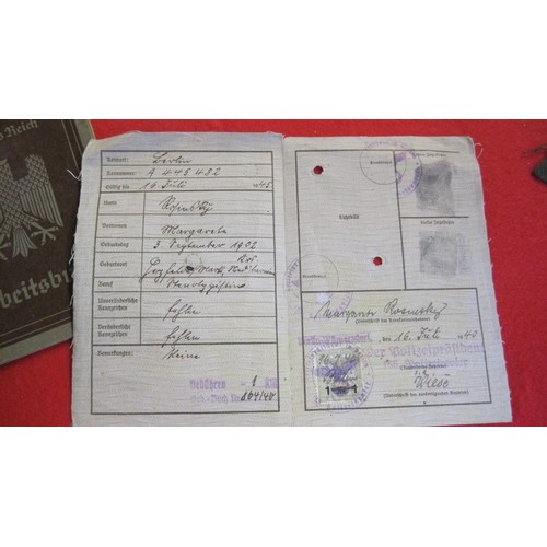 153 - A Pair of Nazi ID Documents and a Pair of Nazi Ordnungspolizei Cloth Badges