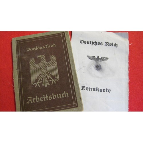 153 - A Pair of Nazi ID Documents and a Pair of Nazi Ordnungspolizei Cloth Badges