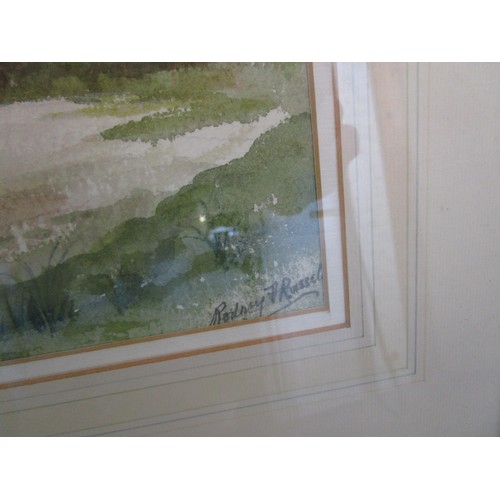 3 - A Framed & Glazed watercolour of Kimmeridge Bay, signed, by Rodney J Russell (British, 1918-1996)