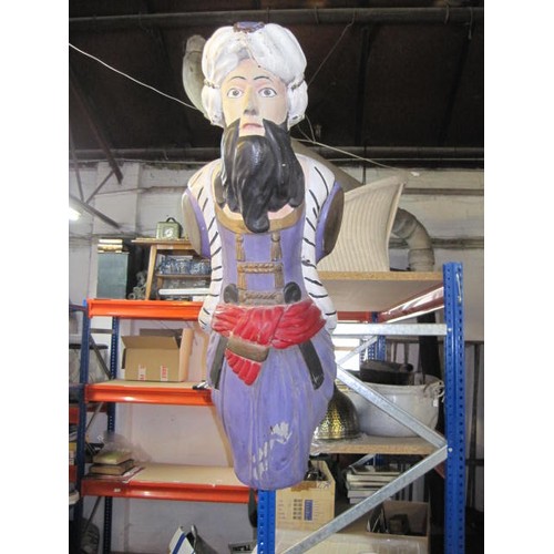 184 - A fibreglass reproduction of the figurehead of a sailing ship in the form of Saladin (Al-Nasir Salah... 