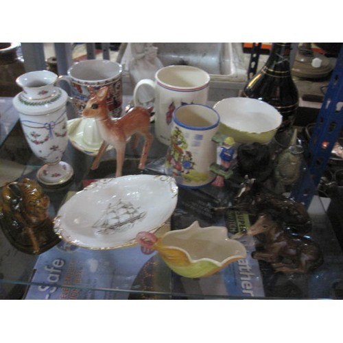 87 - A selection of assorted china including Beswick etc