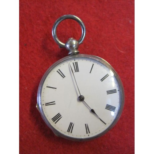 327 - A key wind antique pocket watch in working order