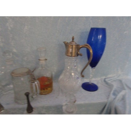 90 - Collection of glassware including decanters, ice bucket and bowls