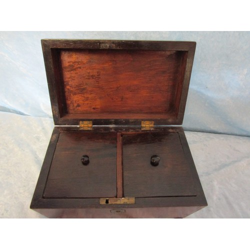 317 - Mid-Victorian tea caddy with internal lids