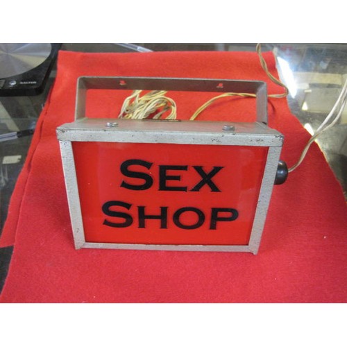 262 - Vintage sign with 'Sex Shop' panel