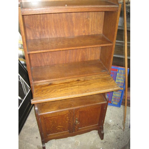 114 - Vintage bookcase and writing shelf