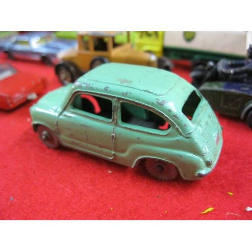 311 - An assortment of toy cars by mainly Matchbox and Lesney but includes a Dinky Fiat 600